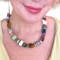 The Secret Garden Necklace | One-of-a-Kind Artisan Beaded Statement Necklace