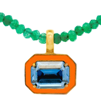 This color combo is so good. The orange with the green beads feels fresh, unexpected, and full of personality — a true standout piece.