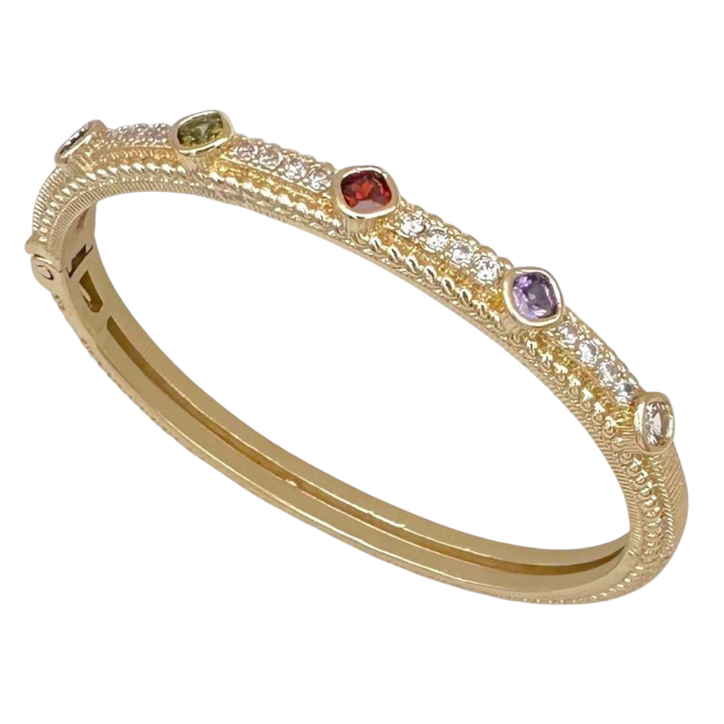 Treasure Trove Multicolor CZ Pavé Bangle | Oh, Meredith