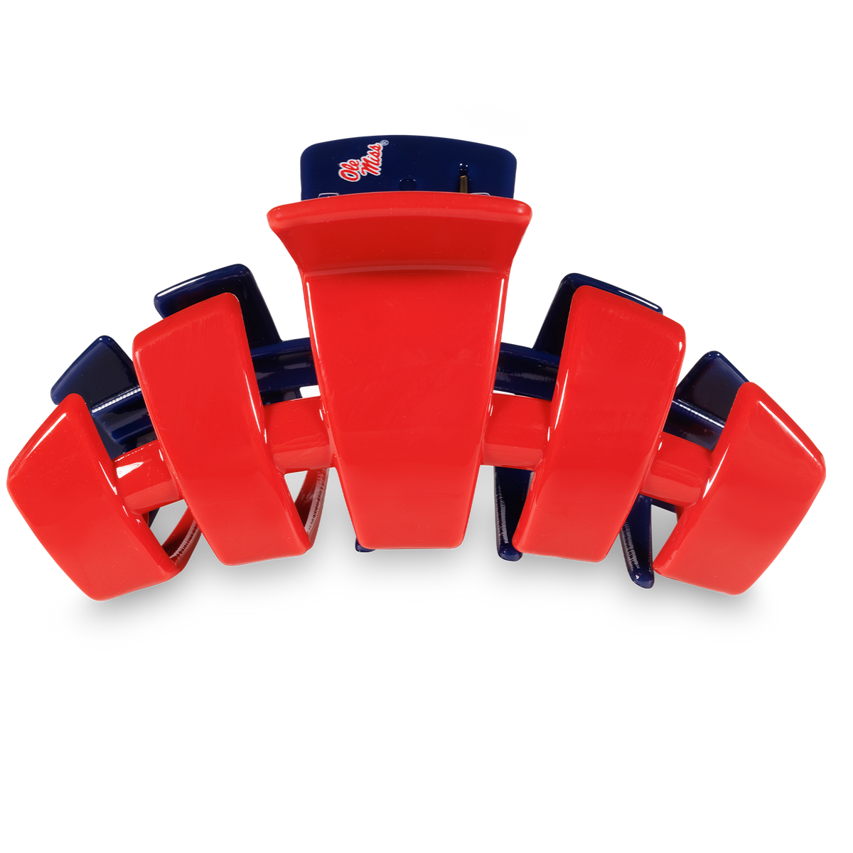 University of Mississippi hair clip, Hotty Toddy hair clip, TELETIES medium hair clip, bendable teeth hair clip, thick hair clip, medium hair clip, college hair accessories, Ole Miss hair clip, school spirit clip, durable hair clip.