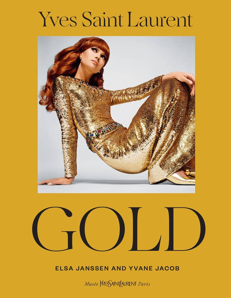 Yves Saint Laurent book, coffee table book, fashion coffee table book, gold fashion book, Yves Saint Laurent jewelry, couture history, fashion design book

