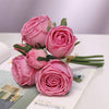 Real Touch Rose Garden 9 Inch Bouquet - Pink 6 Blooms