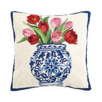 Chinoiserie Vase Tulips Hook Pillow