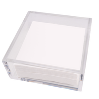 Clear square plastic box on a white background