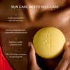 after sun balm, solid lotion bar, after sun care, aloe balm, natural skincare, Kate McLeod Sun Stone, travel friendly skincare, cooling sun balm, hydration balm, plant-based body care