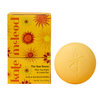 after sun balm, solid lotion bar, after sun care, aloe balm, natural skincare, Kate McLeod Sun Stone, travel friendly skincare, cooling sun balm, hydration balm, plant-based body care