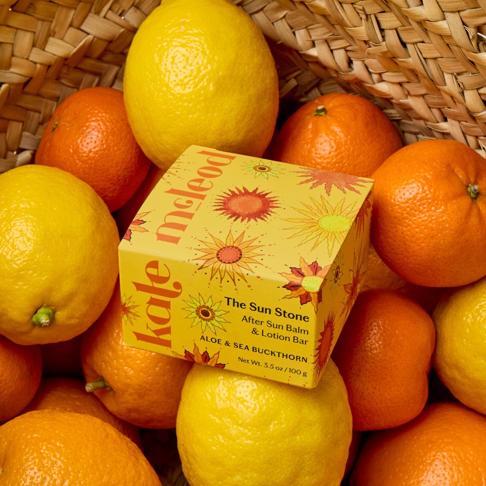 after sun balm, solid lotion bar, after sun care, aloe balm, natural skincare, Kate McLeod Sun Stone, travel friendly skincare, cooling sun balm, hydration balm, plant-based body care