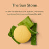 after sun balm, solid lotion bar, after sun care, aloe balm, natural skincare, Kate McLeod Sun Stone, travel friendly skincare, cooling sun balm, hydration balm, plant-based body care