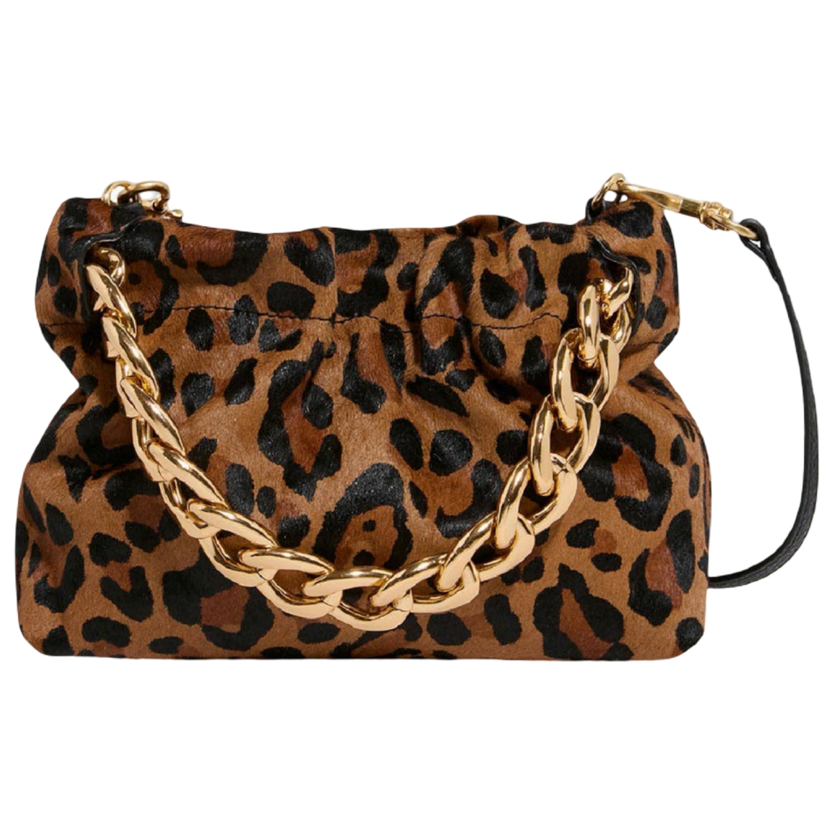 aimee kestenberg bag, chain handheld bag, wildcat haircalf bag, statement handbag, crossbody clutch, evening bag, edgy handbag, chain handle purse, designer handbag
