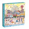 amusement park puzzle, Michael Storrings puzzle, Galison puzzle, 500 piece jigsaw, Coney Island puzzle, summer boardwalk puzzle, carnival puzzle, watercolor puzzle, puzzle gift for adults, colorful city puzzle