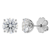 Anna Zuckerman Just Like Diamonds Only Better 6 Carat stud earrings with round White Diamond Crystalline stones in platinum-finished sterling silver.