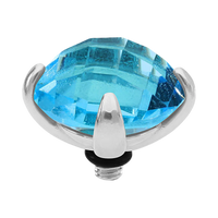 QUDO Seano silver, QUDO Seano Top 0.51, QUDO interchangeable jewelry, blue crystal jewelry, silver crystal topper, Swarovski crystal jewelry, interchangeable jewelry topper, blue jewelry, statement crystal jewelry, QUDO top