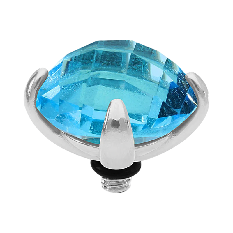 QUDO Seano silver, QUDO Seano Top 0.51, QUDO interchangeable jewelry, blue crystal jewelry, silver crystal topper, Swarovski crystal jewelry, interchangeable jewelry topper, blue jewelry, statement crystal jewelry, QUDO top