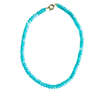 aqua gemstone necklace, aqua blue candy necklace, handmade Charleston jewelry, gold clasp charm necklace, 17 inch beaded necklace, ocean blue gemstone necklace, artisan beaded jewelry, pastel aqua layering necklace, charm-ready necklace, handcrafted aqua blue necklace