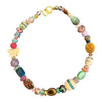 artisan necklace, one of a kind necklace, butterfly necklace, porcelain bead necklace, ceramic bead necklace, handmade statement necklace, colorful necklace, garden inspired jewelry, wearable art, eclectic jewelry, boutique necklace, handcrafted jewelry, unique gift for women, artisan bead necklace, Oh Meredith jewelry