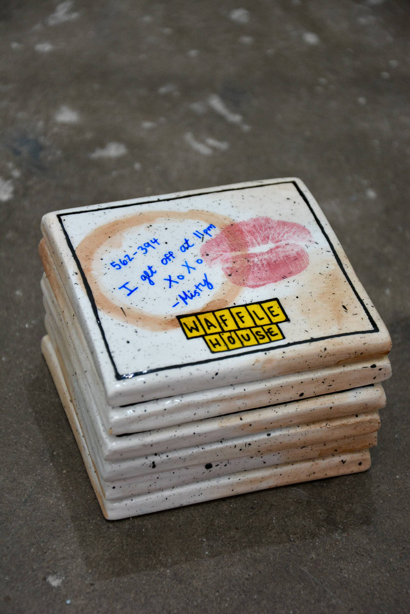 Trashy Chic “Used Napkin” Coaster – Waffle House-Inspired Handmade Art