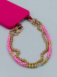 Zinnia Wristlet: Neon Pink / Gold