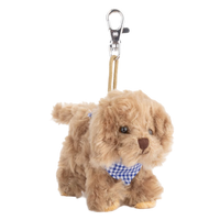 bag charm, Bukowski Bears Sweden, dog key ring, stuffed puppy charm, blue scarf dog toy