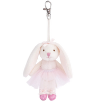 ballerina bag charm, pink tutu keychain, Bukowski bear charm, plush bag charm, whimsical keyring, gift for dancers, mini ballerina charm, pink stuffed bear, Swedish bear accessory, backpack charm, girly gift idea