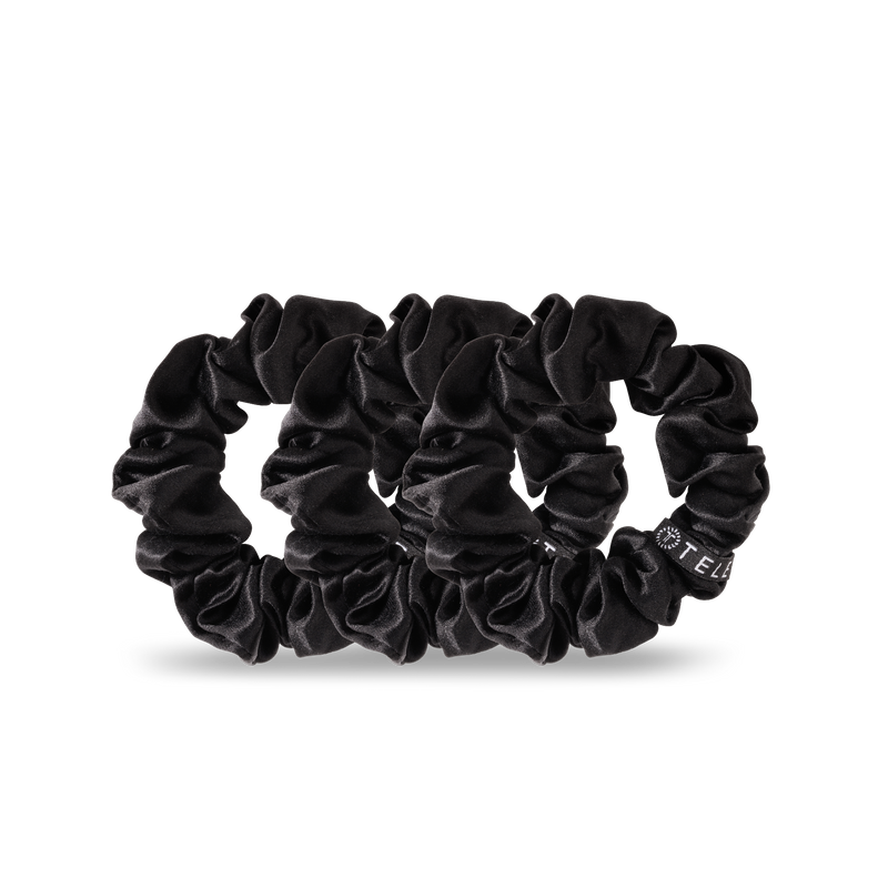 Jet Black Large Scrunchie Set of 3