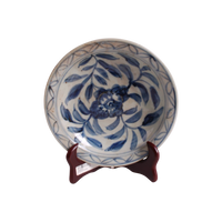 Blue and White Floral Decorative Porcelain Plate