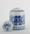 Blue and White Cylinder Ginger Jar Decorative Home Decor