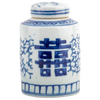 Blue and White Cylinder Ginger Jar Decorative Home Decor