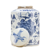 Blue and White Cylinder Ginger Jar Decorative Home Decor