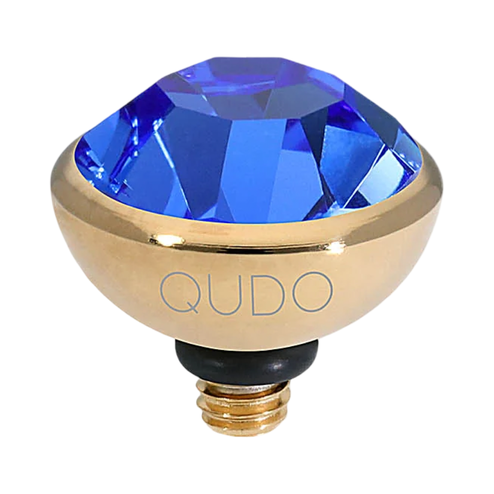 blue sapphire bottone gold top swarovski crystal interchangeable jewelry