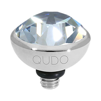 blue shade bottone qudo silver topper blue crystal colection