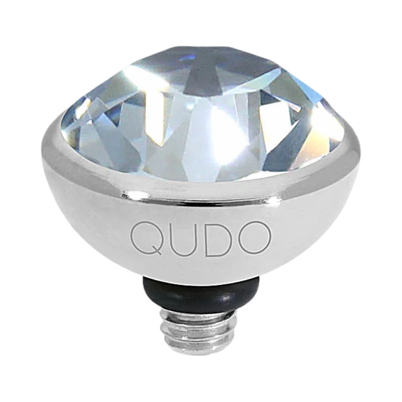 blue shade bottone qudo silver topper blue crystal colection