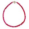 bubblegum pink gemstone necklace, pink candy necklace, 17 inch charm necklace, gold clasp beaded necklace, handmade jewelry Charleston, bright pink beaded necklace, gemstone layering necklace, artisan charm-ready necklace, pastel pink beaded necklace, bubblegum pink gold jewelry