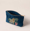 Elizabeth Scarlett London - Jungle Jaguar Mini Pouch: Velvet / Ink Blue