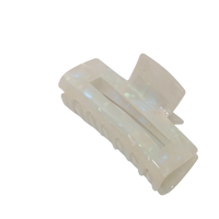 Sara  Acetate Hair Claw Clips: White Multi