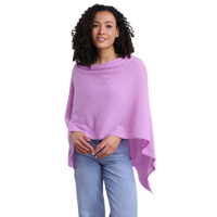 cashmere topper, orchid cashmere wrap, luxury cashmere poncho, cashmere gift idea, versatile cashmere layer, travel cashmere topper, soft cashmere sweater wrap, women’s cashmere accessory