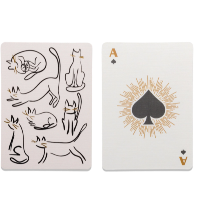 cat playing cards, gold foil playing cards, custom poker deck, designworks ink cards, unique playing card deck, gift for cat lovers, cute card game set, poker size cat cards, housewarming card game, Taylor Swift cat lover gift