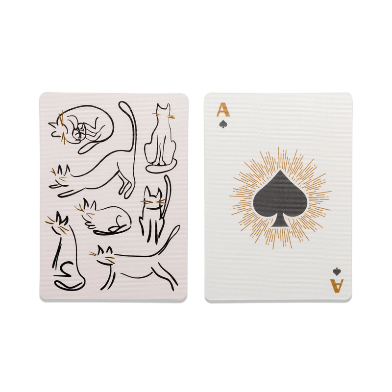cat playing cards, gold foil playing cards, custom poker deck, designworks ink cards, unique playing card deck, gift for cat lovers, cute card game set, poker size cat cards, housewarming card game, Taylor Swift cat lover gift