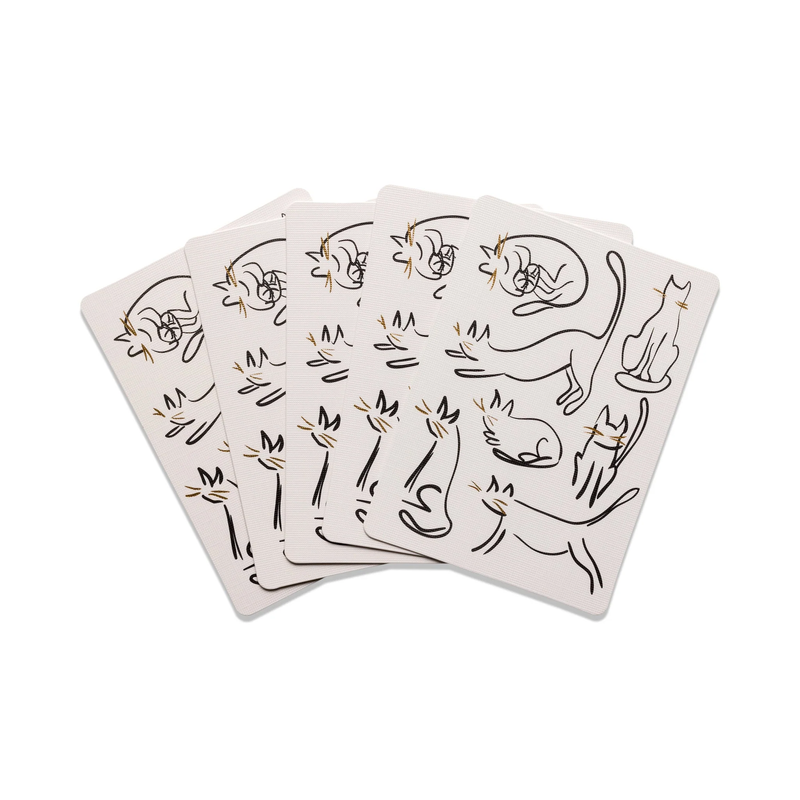 cat playing cards, gold foil playing cards, custom poker deck, designworks ink cards, unique playing card deck, gift for cat lovers, cute card game set, poker size cat cards, housewarming card game, Taylor Swift cat lover gift