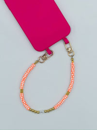 Zinnia Cell Phone Wristlet: Neon Orange / Gold