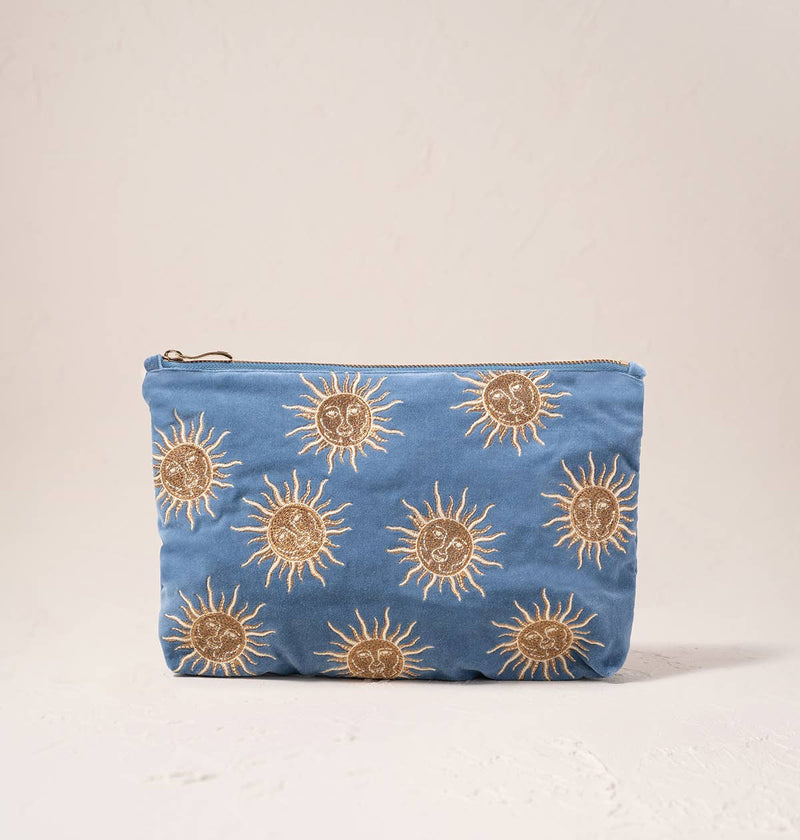 Elizabeth Scarlett London - Sun Goddess Everyday Pouch: Velvet / Blue