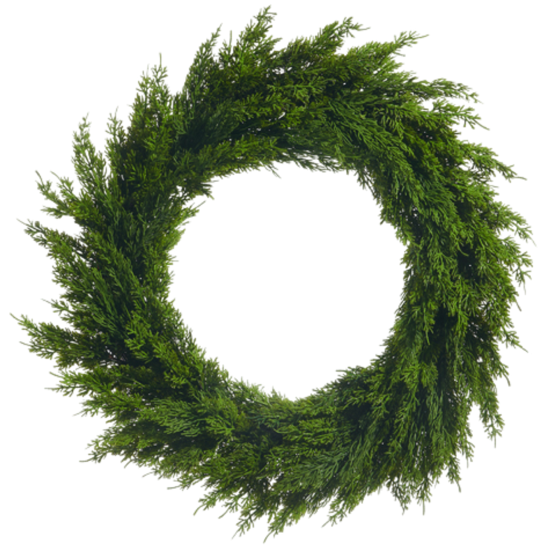 Green wreath on a white background
