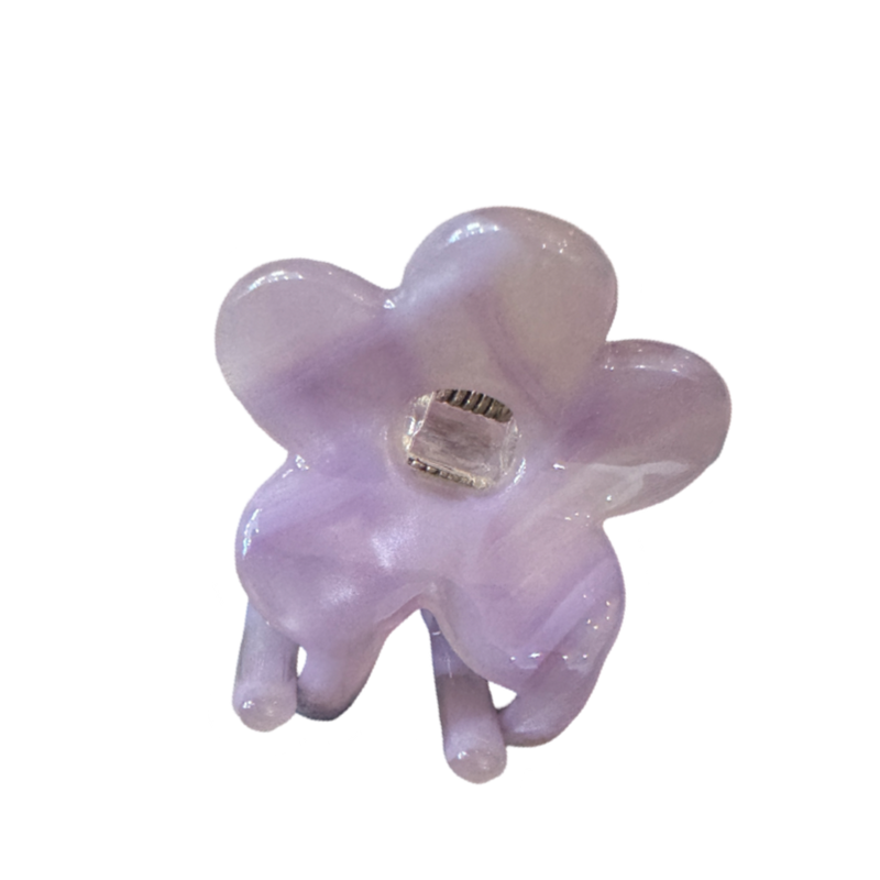 lavender cellulose tiny hair clip floral