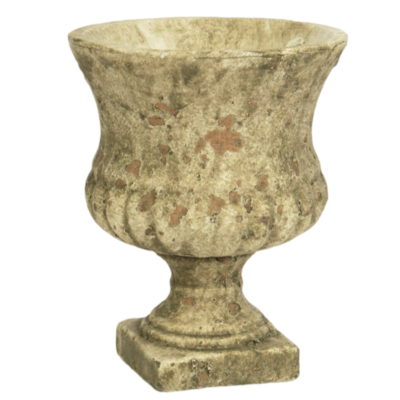 cement urn planter, classic decorative urn, Willow Group cement vase, timeless home accent, indoor outdoor urn, stone-look floral container, neutral tone urn, cement vase for flowers, traditional home decor vessel, decorative cement planter