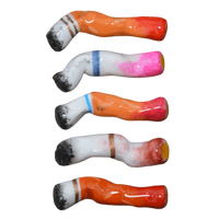 Lipstick-Stained Ceramic Cigarettes – Set of 5 Handcrafted Sculptures