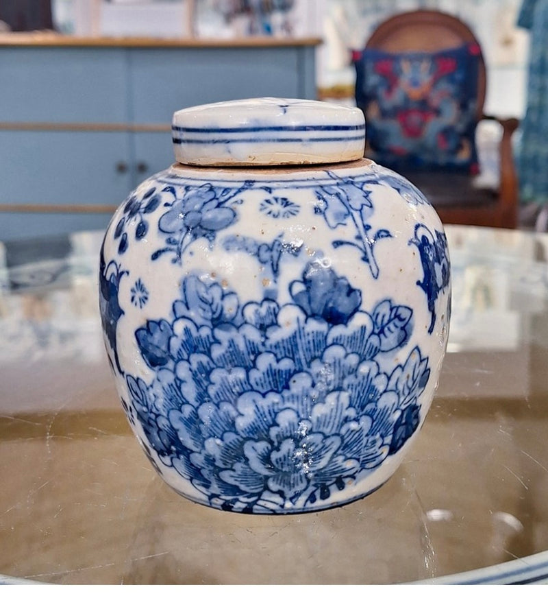 chinoiserie blue and white porcelain lidded jar dannys chinese home decor decorative