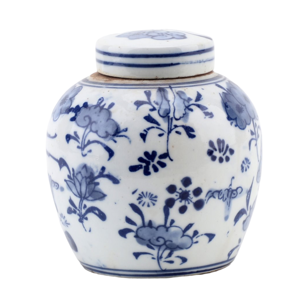 chinoiserie blue and white porcelain lidded jar dannys chinese home decor decorative