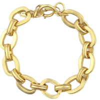 chunky chain bracelet, gold oval link bracelet, La Vie Parisienne jewelry, statement gold bracelet, Paris style chain bracelet, timeless chunky bracelet, smooth gold link jewelry, French inspired bracelet, bold chain link bracelet, classic gold accessory
