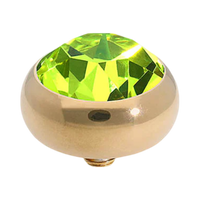 QUDO Sesto Gold, QUDO Green and Golden Collection, interchangeable jewelry, gold crystal topper, green crystal jewelry, golden crystal jewelry, QUDO topper, interchangeable ring topper, stackable jewelry, Swarovski crystal jewelry, luxury fashion jewelry, collectible jewelry, boutique jewelry, interchangeable bracelet topper, colorful crystal jewelry, statement jewelry, QUDO jewelry collection