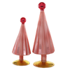 Small Pleated Tree, Pink Red Set of 2