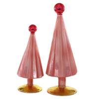 Small Pleated Tree, Pink Red Set of 2